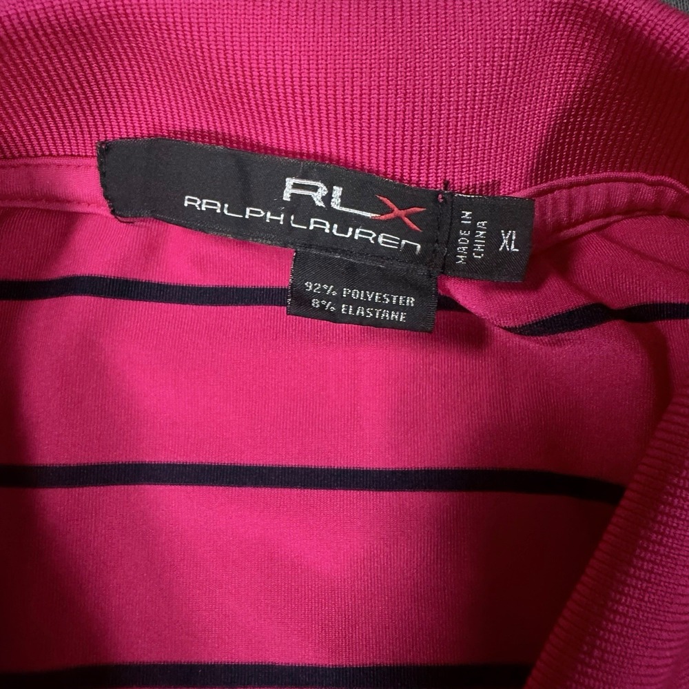 RLX Golf Ralph Lauren Polo Shirt Size XL  Men's Striped Performance F712 Pink - Picture 6 of 10